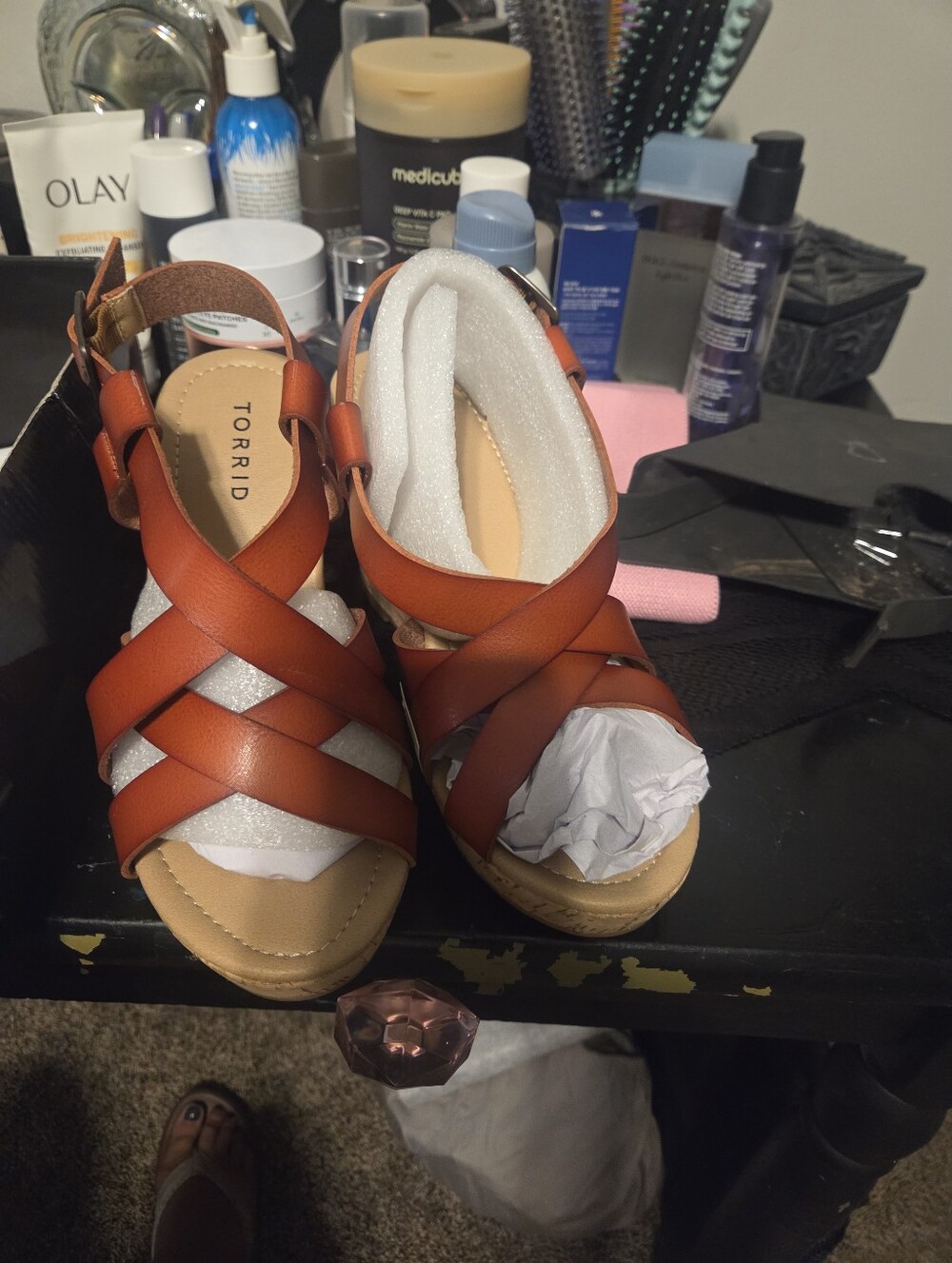 torrid Burnt Orange Strappy Wedge Sandals